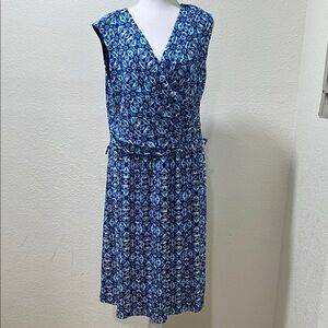COLDWATER CREEKBlue Patterned Midi Dress
